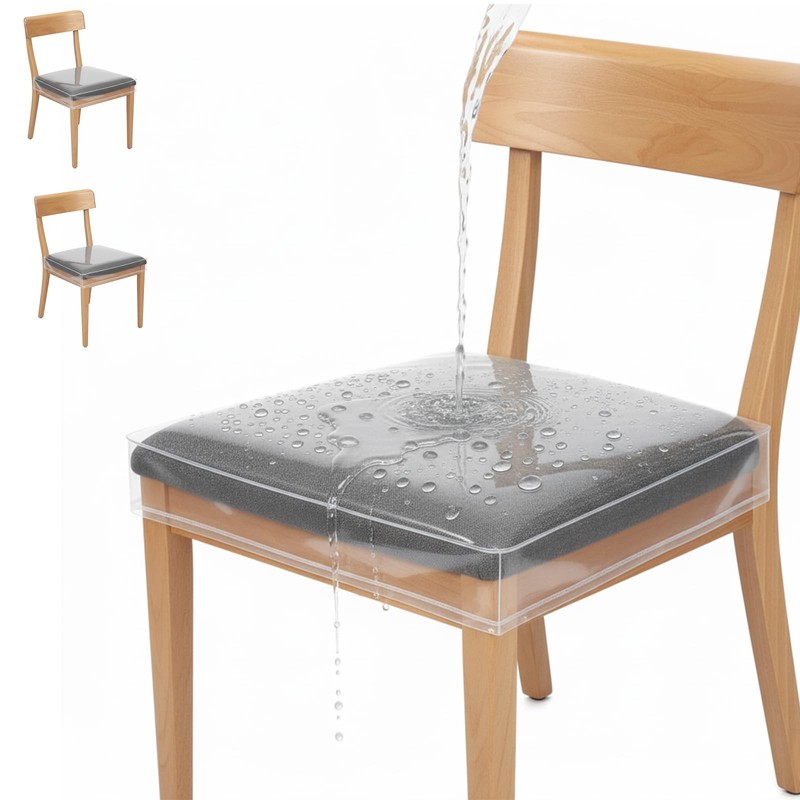 Houseables Plastic Chair Covers, Seat Covers for Dining Chairs, Clear