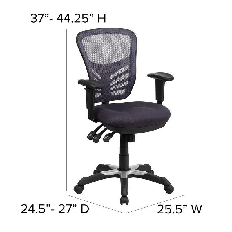 Pemberly Row Contemporary Mid Back Mesh Swivel Office Chair in Dark Gray gallery