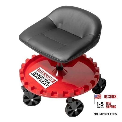 2-230 Monster Rolling Padded Mechanic Stool Seat Garage Shop Roller Work
