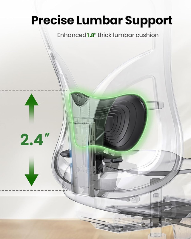 Ergonomic Office Chair Ergonomic Gaming Chair with Lumbar Support, 2D Headrest, gallery