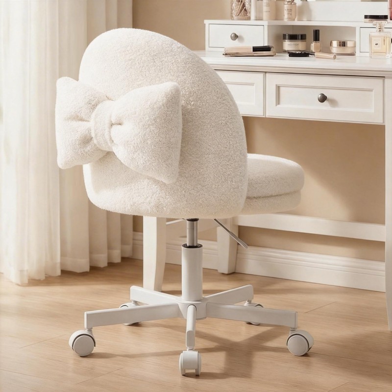 Velvet Tall Office Chair with Wheels Vanity Chairs with Back, Versatile Heigh…