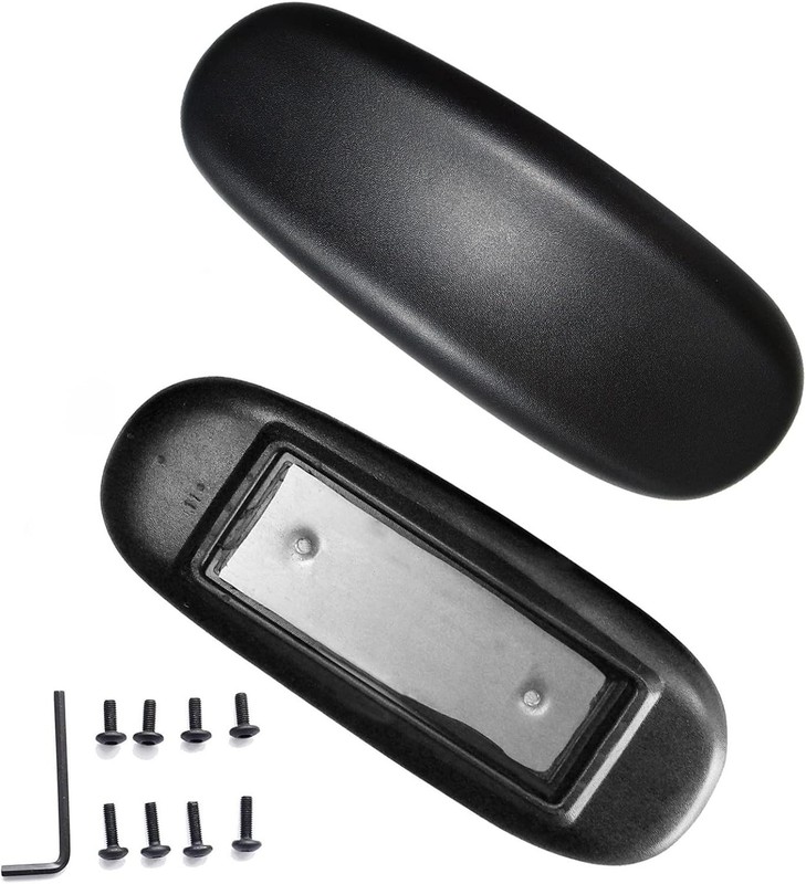 Set of 2 Ergonomic Office Chair Armrest Pads, Universal 4" Mounting Hole, Black gallery