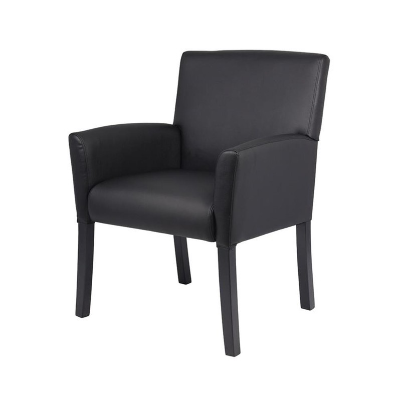 Scranton & Co Executive Box Arm Chair with Caressoft Upholstery & Mahogany Base gallery