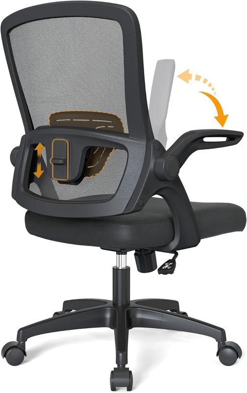 New iCoudy Ergonomic Mesh Office Chair Adjustable Lumbar Desk Chair Flip Up Arms