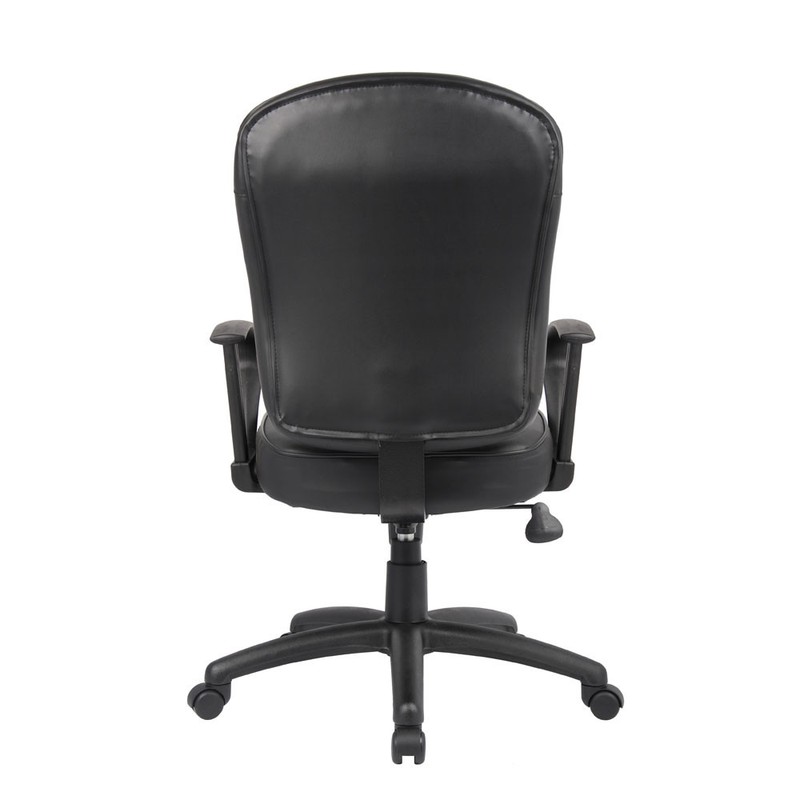 Boss Black Leatherplus Task Chair With Loop Arms - B1562 gallery