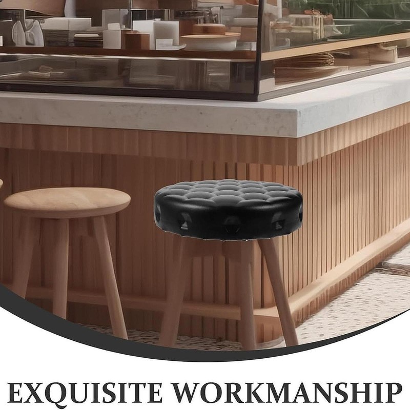 Round Seat Cushion for Bar Stool Replacement PU Leather Cover