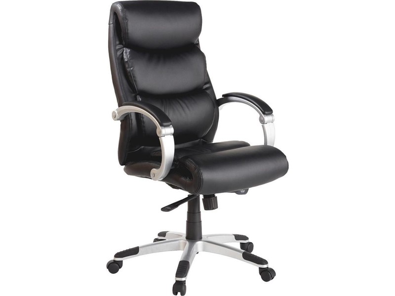 Lorell Exec High-Back Chair Leather Flex Arms 27″x30″x46-1/2″ BK 60620