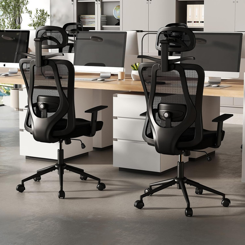Ergonomic Mesh Office Chair with 3D Headrest & Adjustable Lumbar Support gallery