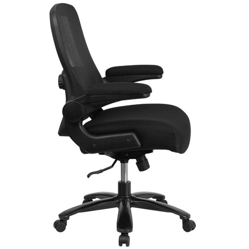 Scranton & Co Big and Tall Fabric Swivel Office Chair in Black gallery