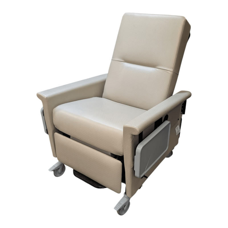 Sequin Beige Champion Extra Wide Infusion Transport Manual Recliner with 5in