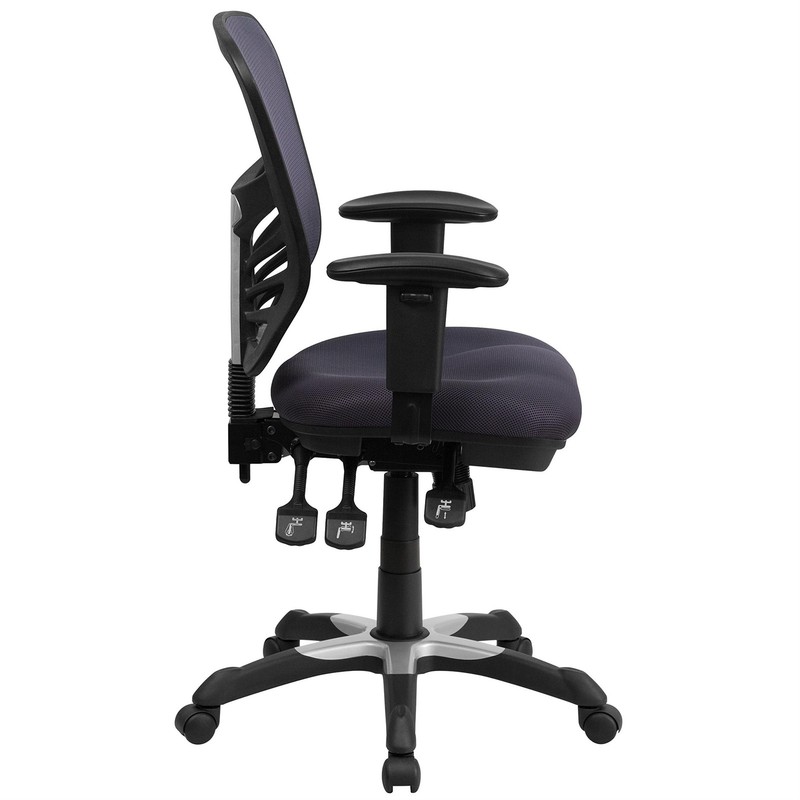 Pemberly Row Contemporary Mid Back Mesh Swivel Office Chair in Dark Gray gallery