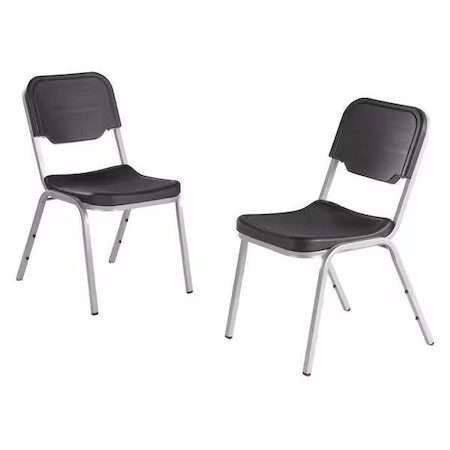Iceberg 64117 Rough N Ready Stack Chair, Charcoal, Up To 300Lbs, 4 Pk