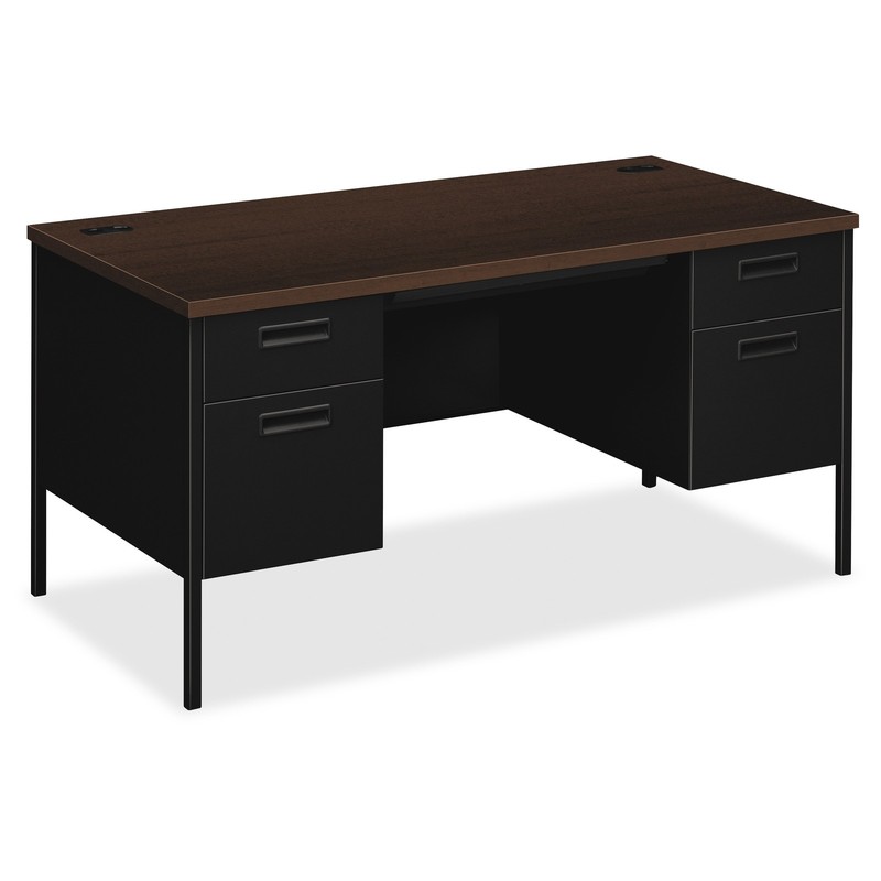 The Hon P3262MOP Metro Classic Double Pedestal Desk 60" Mocha