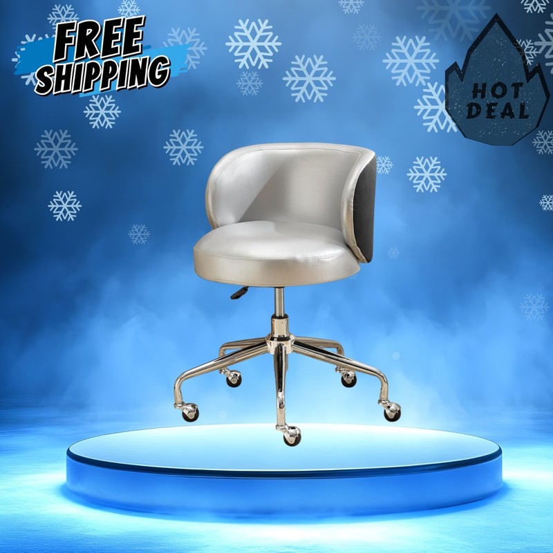 Cute Small Swivel Desk Chair with Wheels Ergonomic Low Back Adjustable