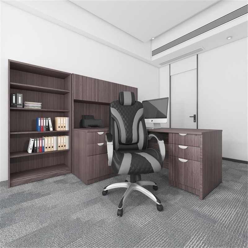 Boss Office Hinged Arm Vinyl Executive Chair in Black/Gray gallery