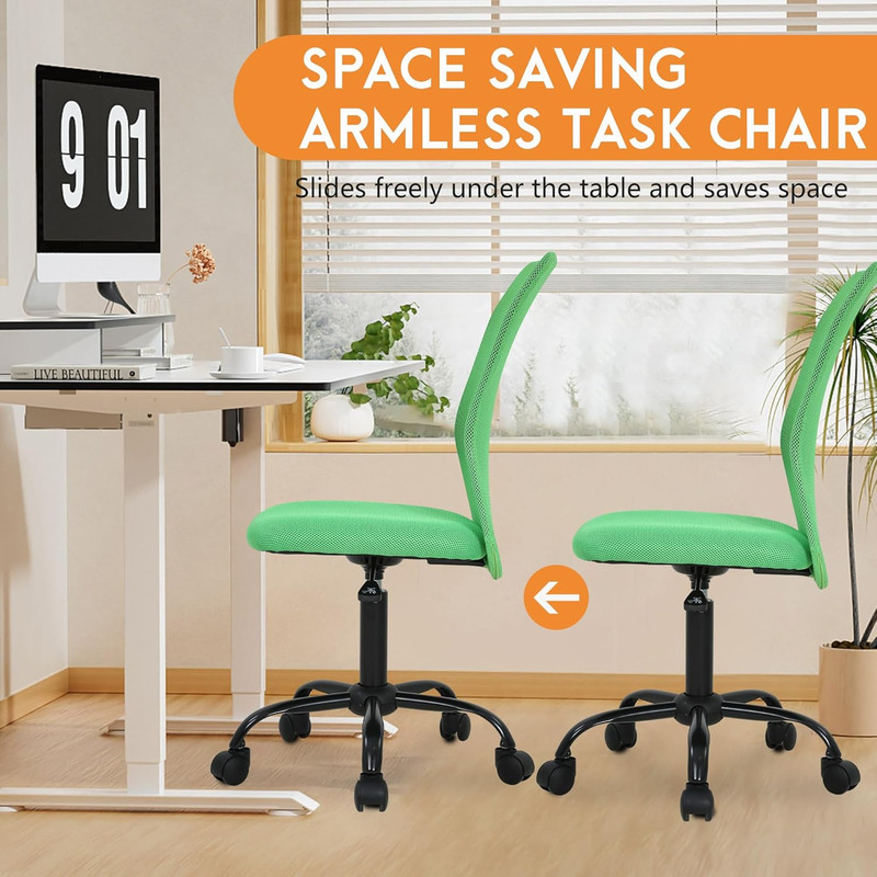 Ergonomic Mesh Desk Chair with Lumbar Support - Pack of 2, Green gallery