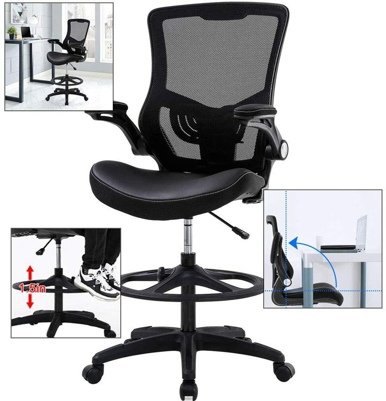 Tall Adjustable Office Chair Drafting Chair for Standing Desk Drafting Stool