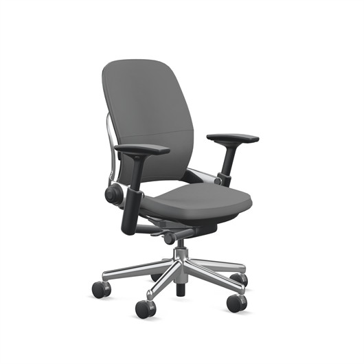 Steelcase Leap Desk Chair Gunmetal Leather Aluminum V2 Soft Hard Floor Casters
