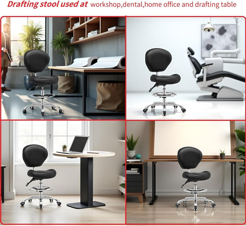Adjustable Stool Drafting Chairs: Tall Office Chair for Standing Desk with Backr gallery