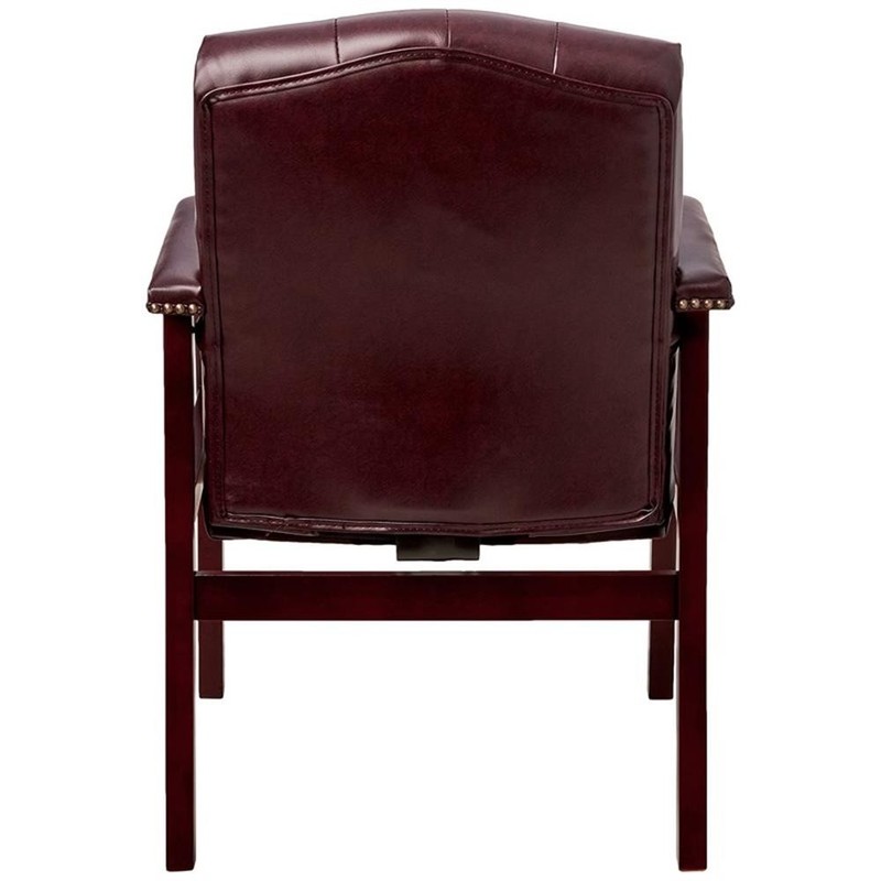 Scranton & Co Traditional Button Tufted Guest Chair in Oxblood Red Vinyl gallery