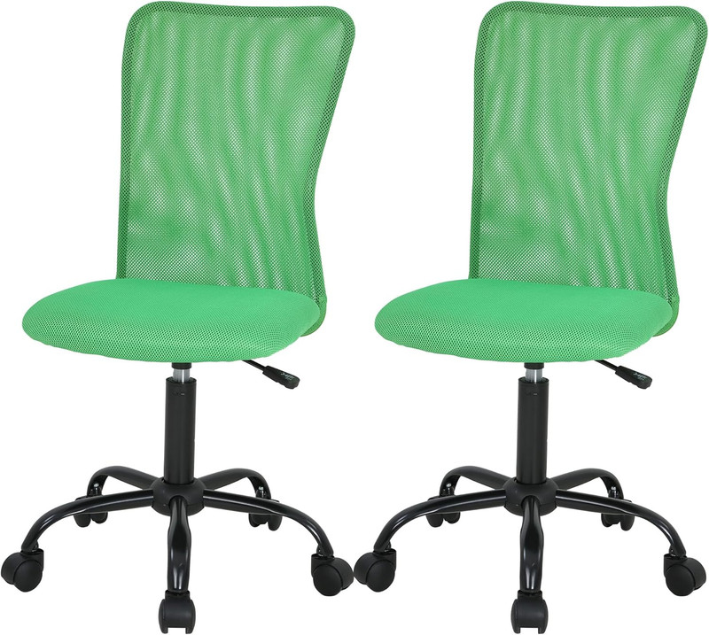 Ergonomic Mesh Desk Chair with Lumbar Support – Pack of 2, Green