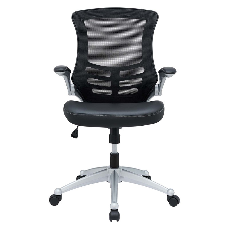Attainment Mesh Back and Vinyl Seat Modern Office Chair Black