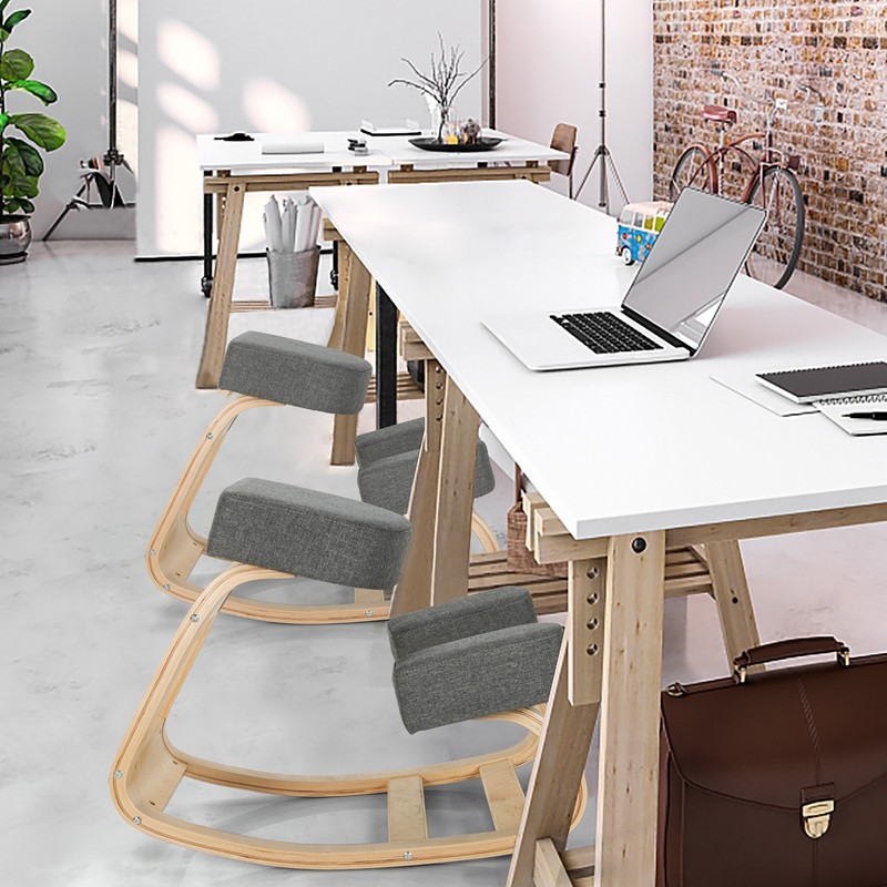 Ergonomic Kneeling Chair Rocking Stool Upright Posture Office Furniture Grey gallery