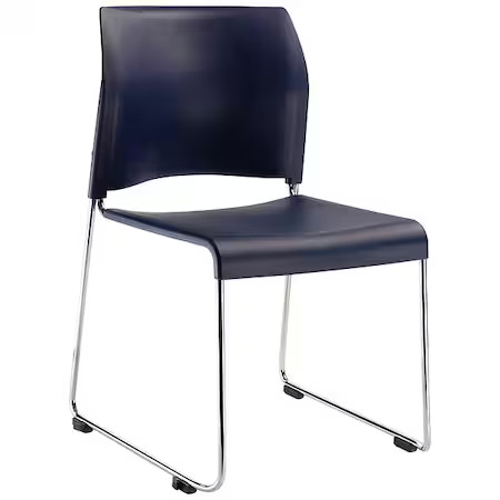 National Public Seating 88041104 Stacking Chair 8800 Series, Plastic Navy Blue