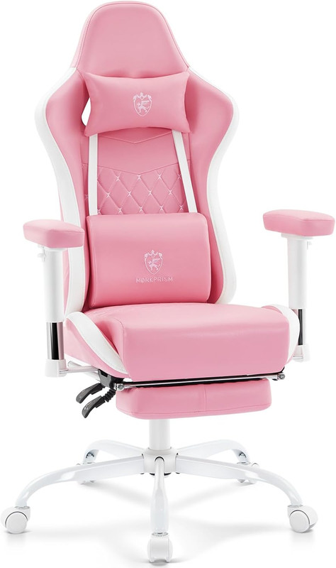 Gaming Chair,Computer Office Chair with Footrest,Massage Lumbar Support and Gel