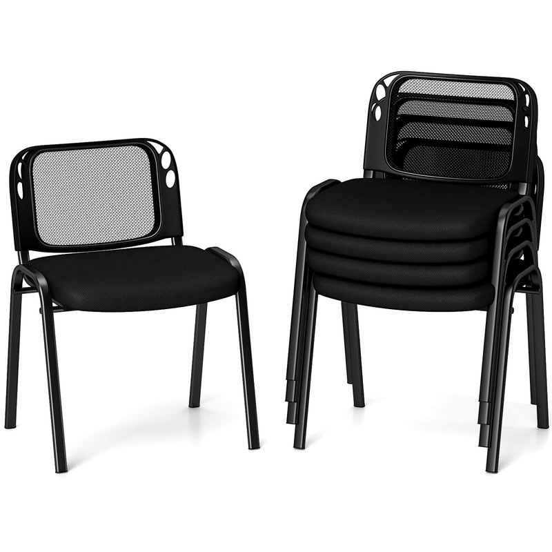 Mesh Conference Room Chairs Set of 5 w/ Upholstered Fabric Seat for Home Office gallery