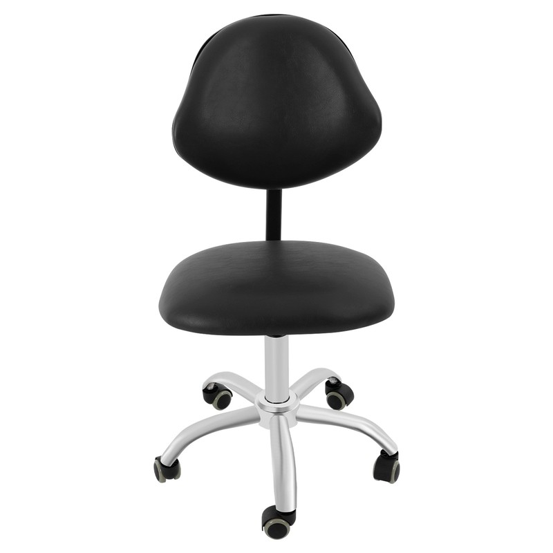 Adjustable Saddle Swivel Chair Ergonomic Rolling Stool w/ Backrest for Office gallery