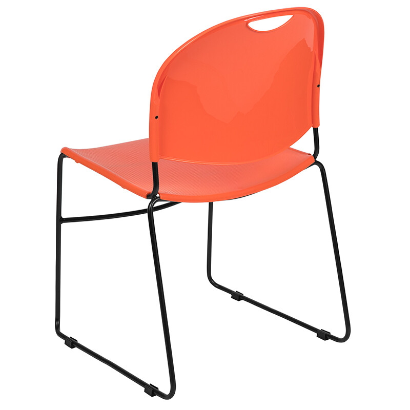 Heavy Duty Orange Stack Office Chair with Sled Metal Base - Waiting Room Chair gallery