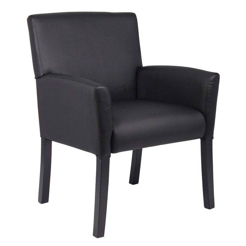 Boss Executive Box Arm Chair W/Mahogany Base