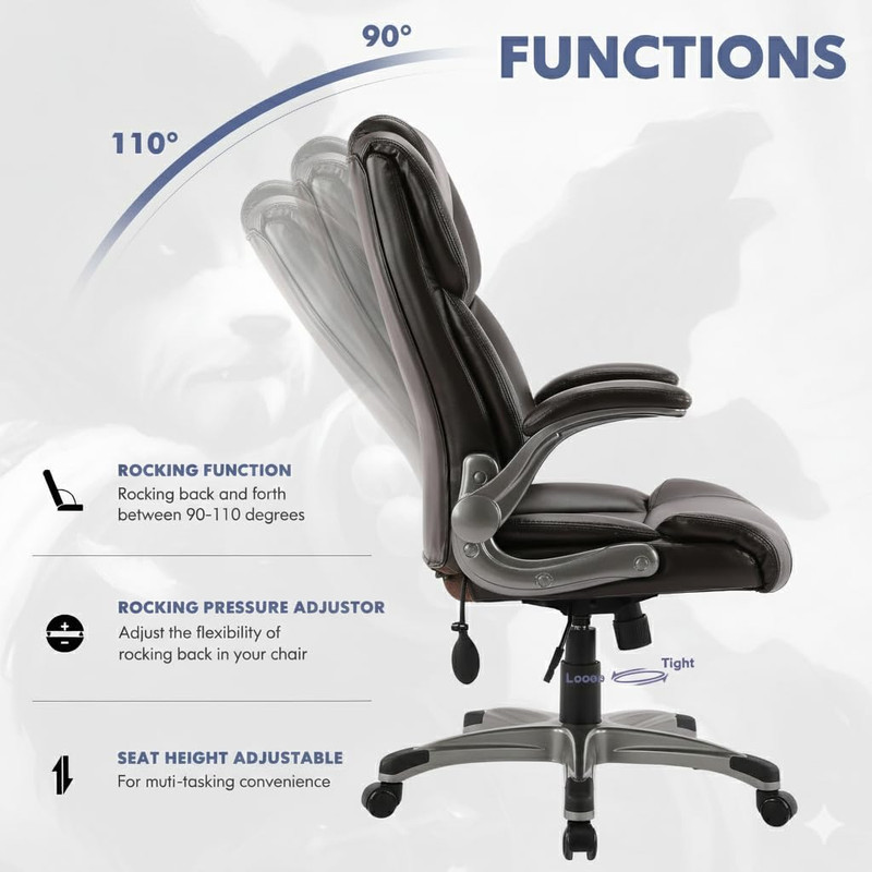 Ergonomic High Back Executive Office Chair with Adjustable Airbag Lumbar Support gallery