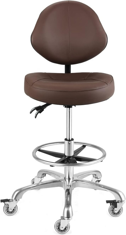 Rolling Drafting Chair with Back Support - Tall Office Chair for Standing Desk A gallery