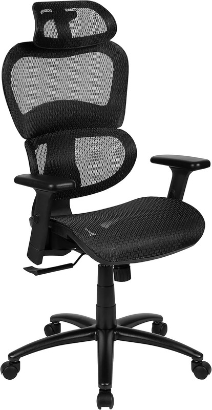 Ergonomic Mesh Office Chair with Adjustable Headrest & Lumbar Support – Black