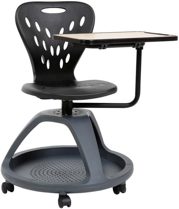 Flash Furniture Laikyn Mobile Desk Chair with 360-Degree Tablet Rotation and ...