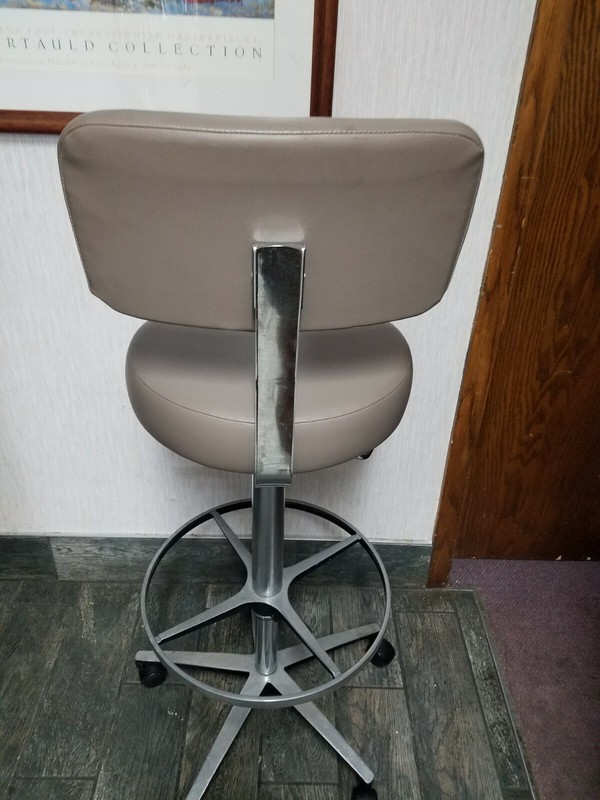 Midmark/Ritter High Lab stool airlift Exam stools with back. Beige gallery