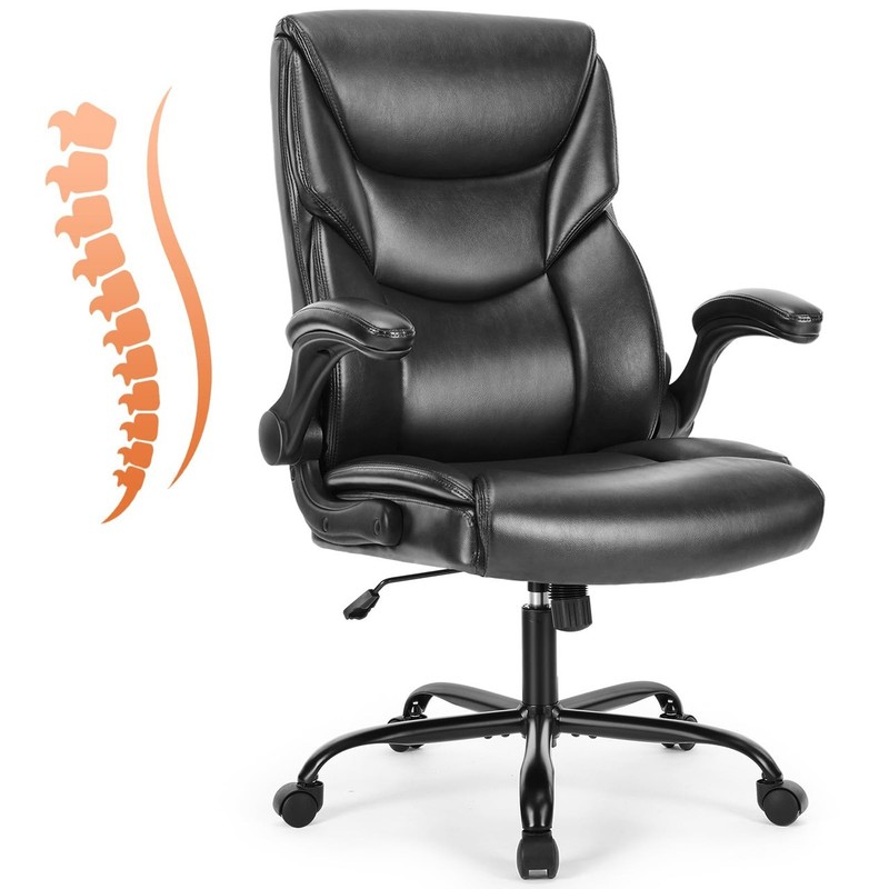 Ergonomic High Back Heavy Duty Task Desk Office Chairs with Wheels, Flip-up Arms