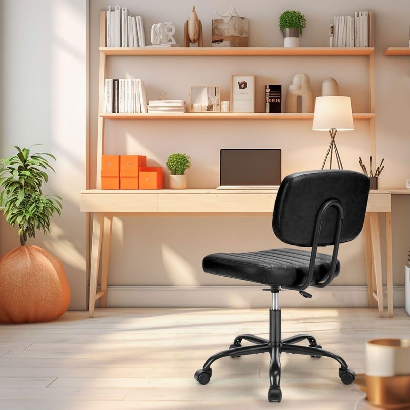 360° Swivel Desk Chair, Upholstered Faux Leather Height Adjustable Taskchai gallery