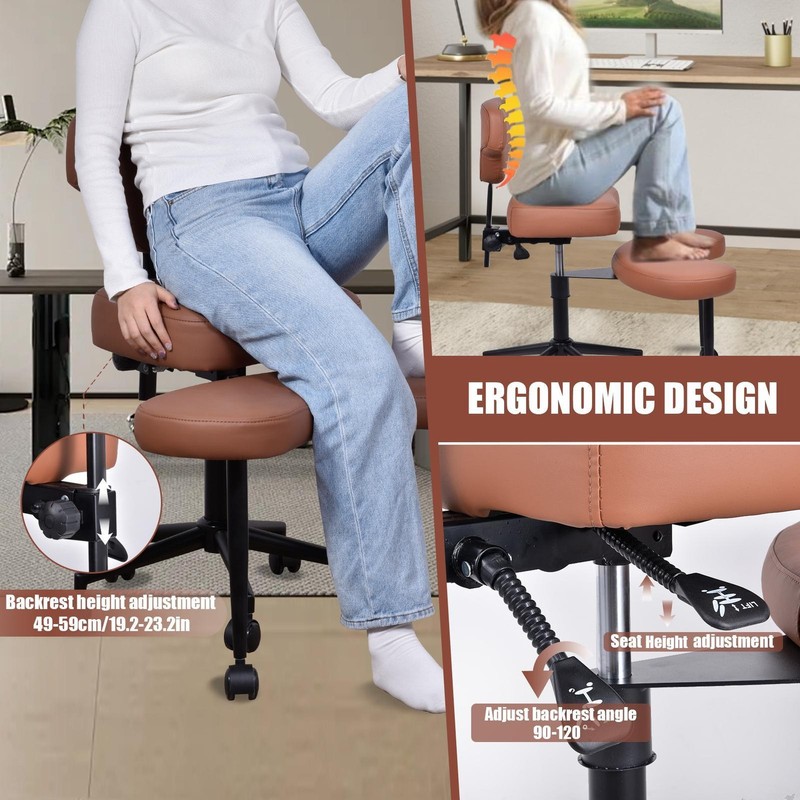 Ergonomic Meditation Chair Cross Legged Home Office ADHD Chair Adjustable Height gallery