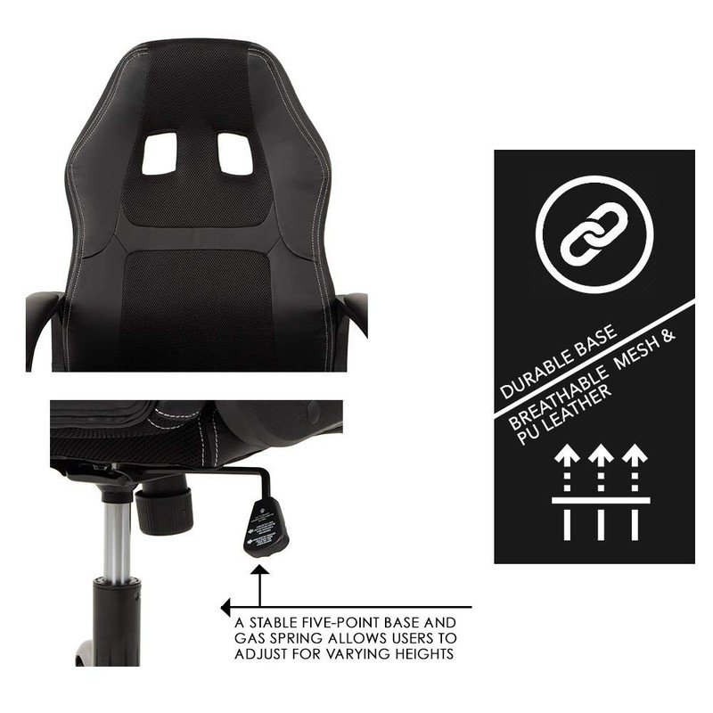 Silla Gamer De Oficina Escritorio Ergonomica Ajustable Para Computadora Negro US gallery