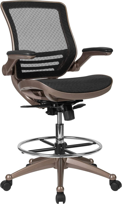 Waylon Mid-Back Swivel Office Chair with Adjustable Foot Ring and Seat Height, E