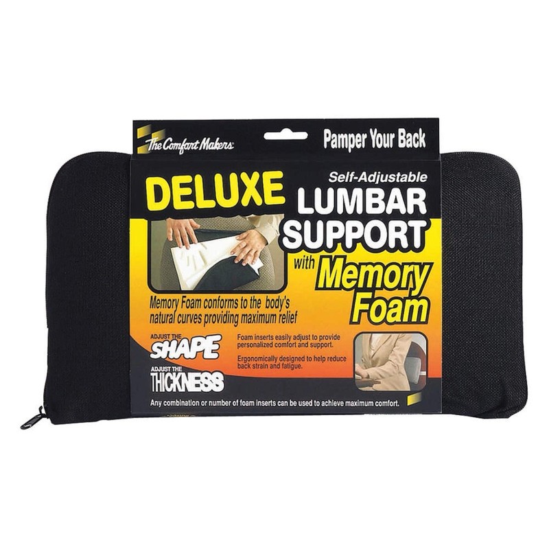 The Comfort Makers - Deluxe Self-Adjustable Lumbar Support with Memory Foam