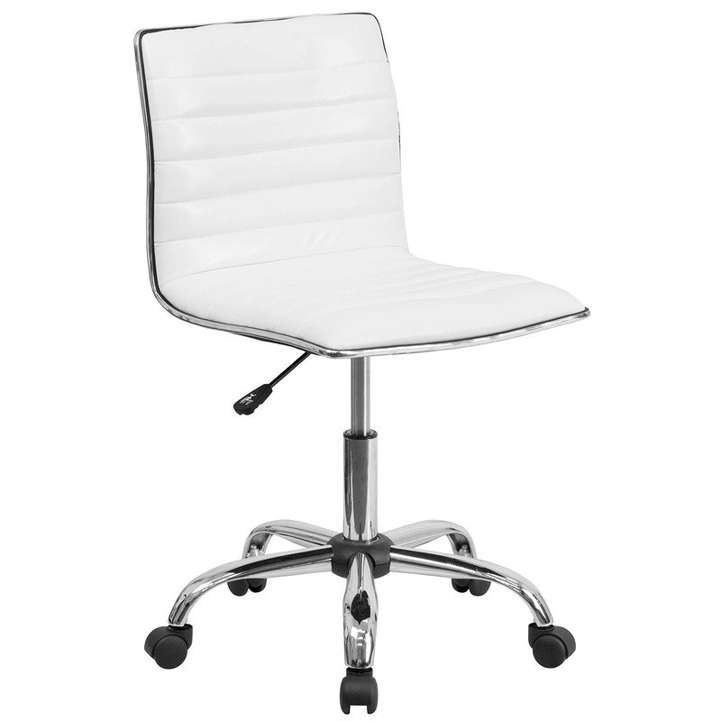 Flash Furniture Alan Low-Back Ribbed Upholstered Vinyl Swivel Desk Chair with…