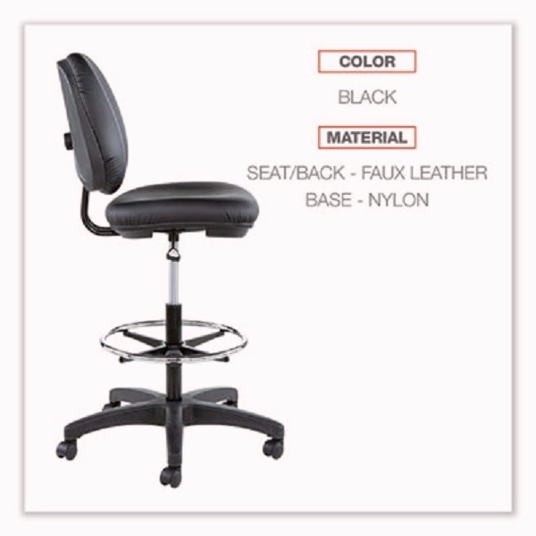 Alera ALEIN4616 Interval Series Swivel Task Stool, Pvc-free Faux Leather, Black gallery