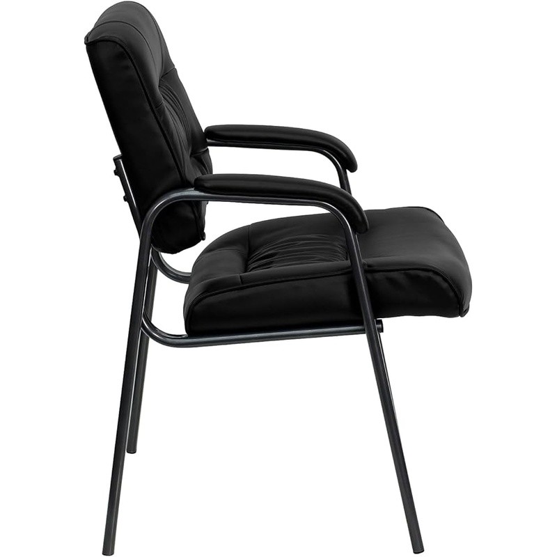 Executive Side Chair Padded Arms Leather Upholstery Office Reception Furniture gallery