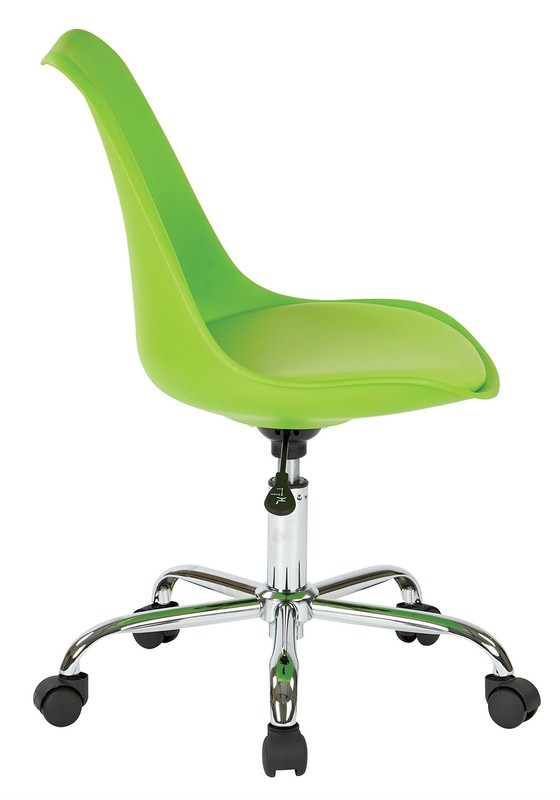 Emerson Office Chair with Pneumatic Chrome Base in Green gallery