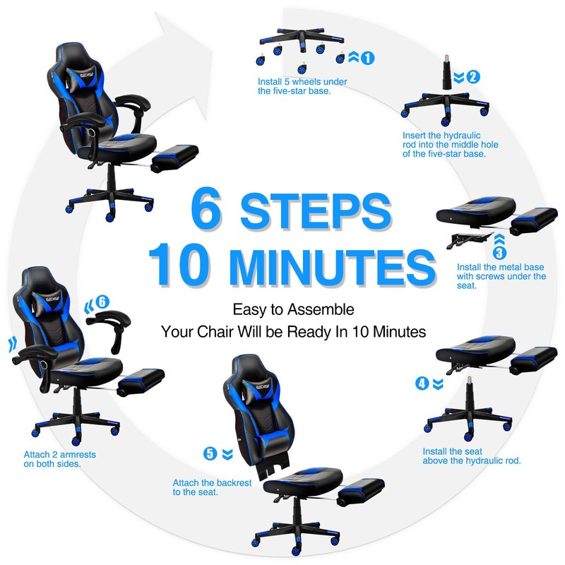ELECWISH Gaming Chair Ergonomic Office Chair Swivel Racing Computer Seat gallery