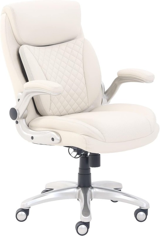 Amazon Basics Ergonomic Executive Office Chair Cream Leather